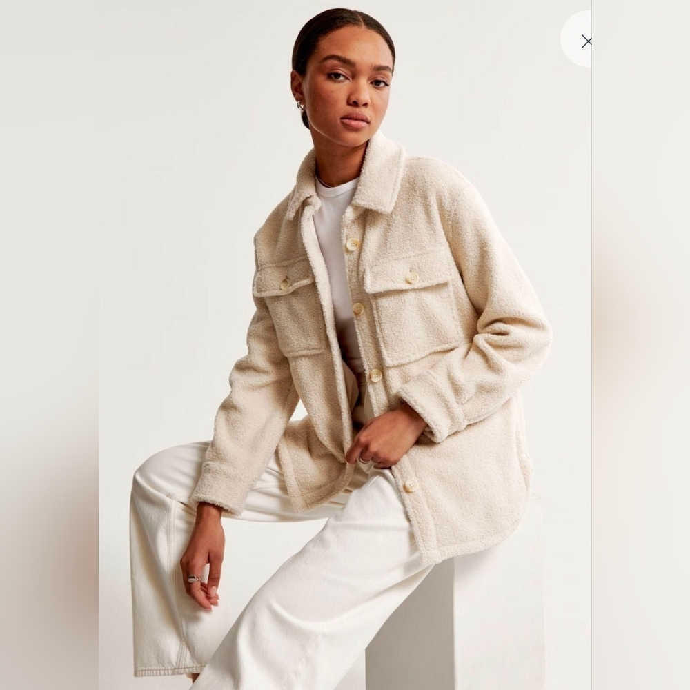Abercrombie & Fitch Cream Teddy Jacket